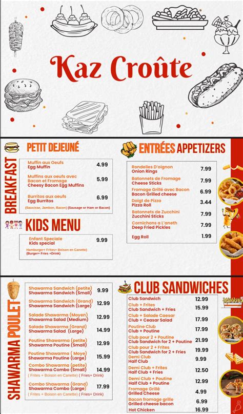 kaz croute menu  View the menu, check prices, find on the map, see photos and ratings