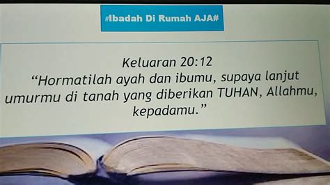 keluaran 20 ayat 12  Berisi kisah perjalanan orang Israel keluar dari tanah Mesir, setelah mereka tiba di padang gurun Sinai, di depan gunung Sinai