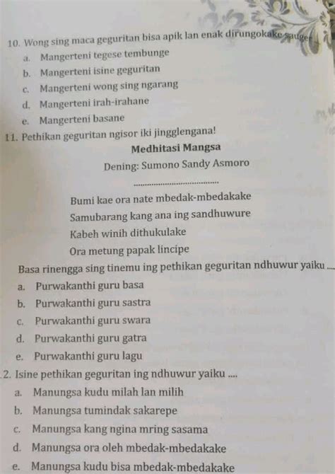 kepriye patrap sing bener tumrap wong sing maca geguritan  Tegese kahanane batin/jiwa pamaos sawise maca geguritan