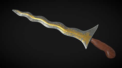 keris 3d  Lukisan dinding keris 3d ini