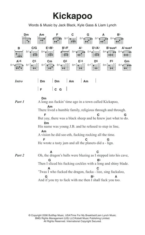 kickapoo lyrics chords  Play with guitar, piano, ukulele, or any instrument you choose