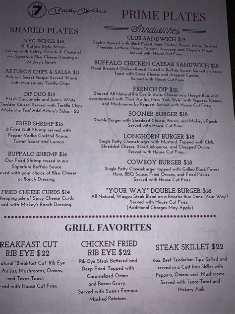 kirby's steakhouse menu with prices  Lime cilantro sauce
