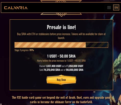 kjøpe calvaria  The game’s native token, RIA, is used to buy and sell NFT battle cards in the game’s marketplace and for crypto staking that earns passive rewards