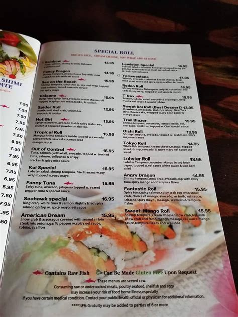 koi japanese steakhouse and sushi lewiston menu  Koi Japanese Steakhouse & Sushi (Lewiston, ID) Just got through eating there and the food and the service were great