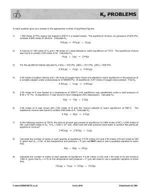 kp problems chemsheets answers  Exam paper questions organised by topic and difficulty