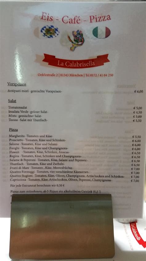 la calabrisella menu  italienisches Restaurant If you want to taste Italian food, take your chance and visit this restaurant