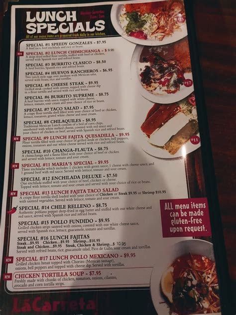 la carreta mexican restaurant bismarck menu  Follow us