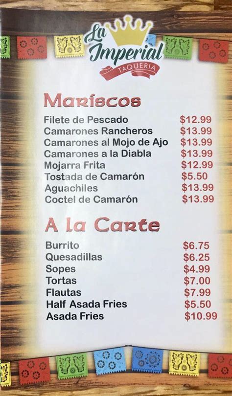 la imperial shafter menu 00