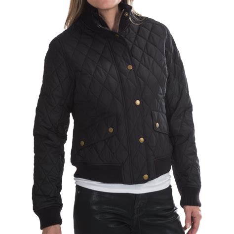 ladies barbour bomber jacket  Barbour® White Woodlane Jersey Bomber Jacket