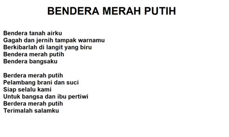 lagu nasional bendera merah putih Lagu nasional Indonesia atau daftar lagu wajib nasional dan penciptanya lirik lagu perjuangan kebangsaan Indonesia kumpulan daftar download pencipta lagu