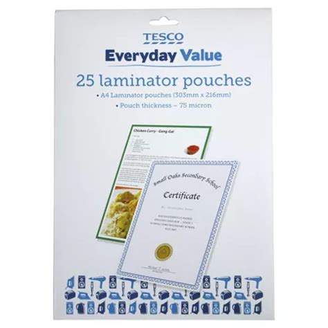 laminate pouches tesco  Pouch laminating