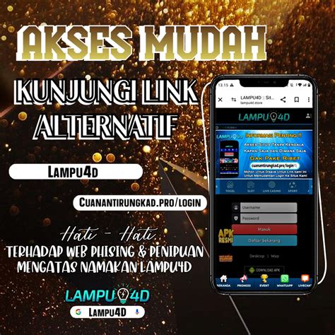 lampu4d login Lampu4D :: Situs Platform Terlengkap Dengan Pilihan Terbaik dan Tentu saja Aman Masa KiniLAMPU4D adalah Situs Slot Online terpercaya dan bandar Togel terbaik di TOP dengan games terlengkap dan resmi, minimal withdraw 50000 dan deposit minimal 10