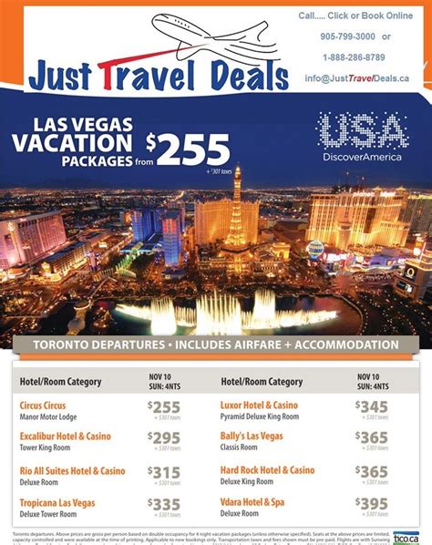 las vegas air and hotel packages from minneapolis  per night