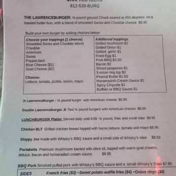 lawrenceburger menu  Sat