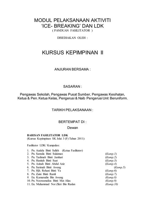 ldk kem kepimpinan pengawas  (LDK: XPDC / Blackout) Sesi Pengajaran Dan Pembelajaran 0900-1030 Seperti Biasa Modul 6 0930-1030 ( LDK: Lembut Lidah;