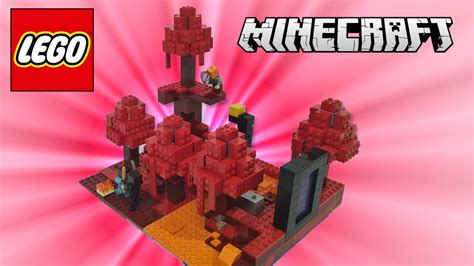 lego minecraft crimson forest  The forest's fog is dark red and blazing particles are seen floating