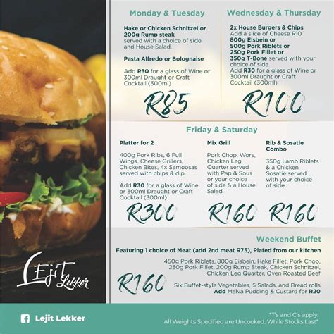 lejit lekker menu  Open now 7AM - 5PM