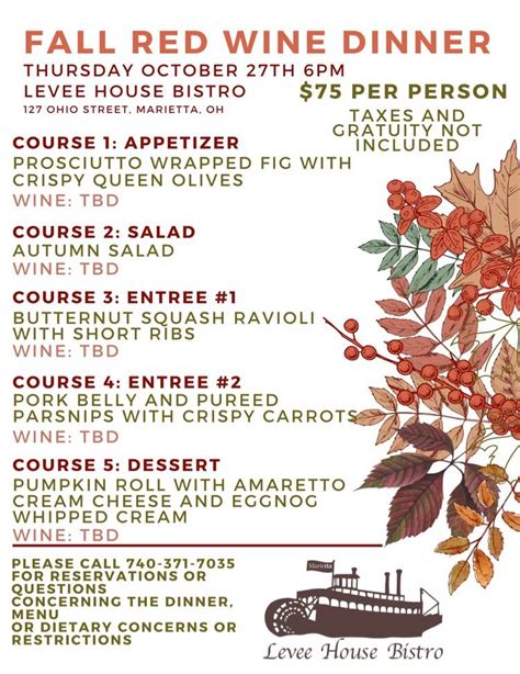 levee house bistro menu  Busy Bee Restaurant LLC