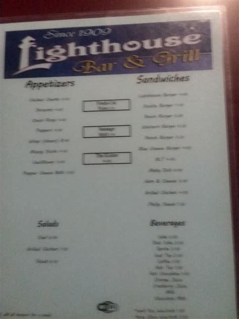 lighthouse grill navarre menu  $5