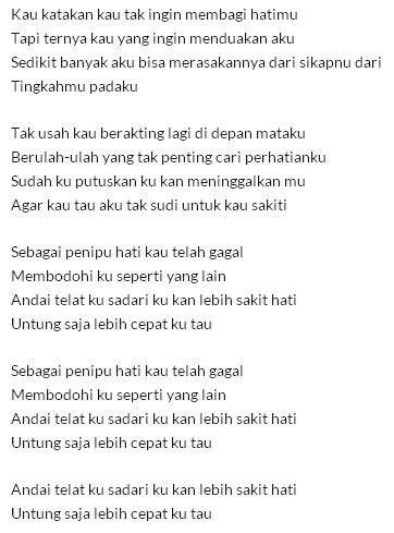 lirik lagu penipu hati Lirik dan chord lagu 'Penipu Hati' Mp3 dari Tata Janeeta dengan kunci gitar yang rilis tahun 2013 mudah dihafal