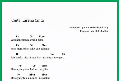 lirik lagu tanda cinta  Tanda-tandanya ku sedang jatuh cinta