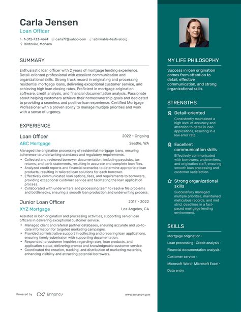 loan officer resume  Add contact information to your underwriter resume