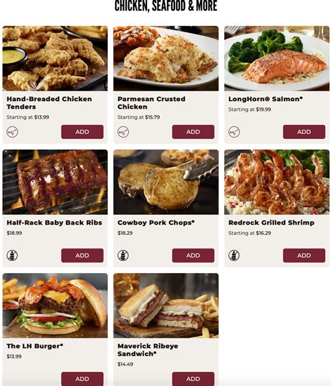 longhorn steakhouse vienna menu Enjoy a satisfying lunch at LongHorn Steakhouse, where you can choose from a variety of steaks, burgers, salads, and more