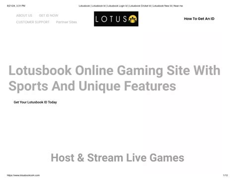 lotusbook id  For gamers in India, Lotus Book 247 is a fantastic platform