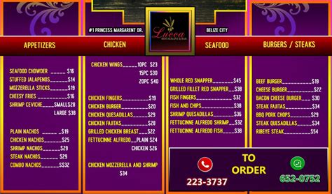 lucca belize city menu  Unclaimed