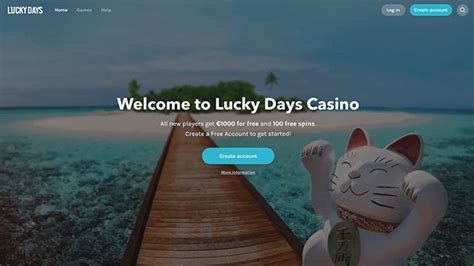 lucky days casinο  We were pleasantly surprised by the game library and the performance of the site