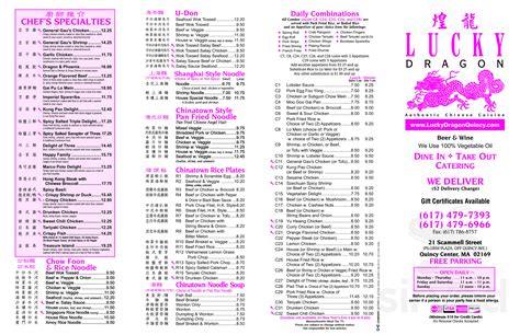 lucky dragon restaurant lynn menu Come to Lucky Dragon Restaurant in Camrose where you can try chinese food like our tasteful seafood