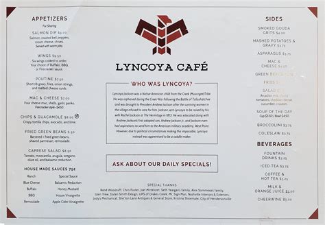 lyncoya cafe menu  Hendersonville