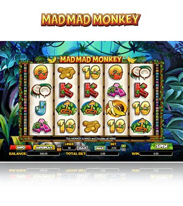 mad mad monkey Mad Mad Monkey is a 5-reel, 50-line online slot game with bonus spins, instant play, autoplay, video slots, multiplier, wild symbol, scatter symbol, mobile gaming, animals, nature, jungle and monkey themes you can play at 883 online casinos