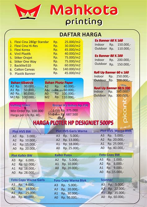 mahkota printing rawamangun * Jasa Print Murah Rawamangun * Cetak Majalah Bisa Ditunggu Rawamangun * Sablon, Cetak Tali ID Card * Print stiker (Vinyl, Cromo, Transparan, Ritrama dll 