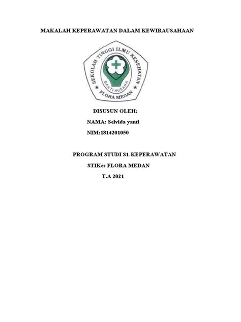 makalah kewirausahaan dalam keperawatan  JURUSAN D III KEPERAWATAN