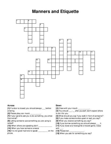 manners of walking crossword  Enter Given Clue