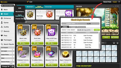 maplestory reward points  Tradeable within account, 7-day duration