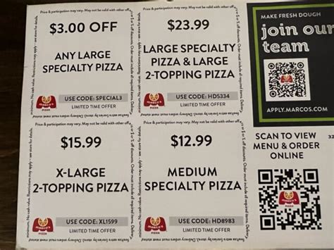 marco s pizza coupons  If you are looking for other Marco's Pizza stores in Carthage or in North Carolina, look at the list below or find Marco's Pizza near me by Marco's Pizza store locator