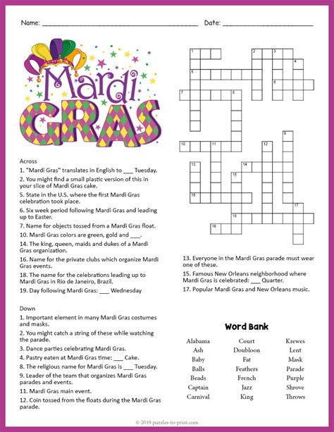 mardi gras celebrations crossword  We found 20 possible solutions for this clue
