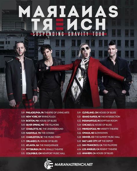 marianas trench setlist  Petersburg, FL, USA on July 15, 2016 from the SPF 80s Tour and other Marianas Trench Setlists for free on setlist