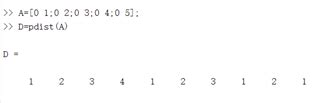 matlab pdist  Now I want to create a mxn matrix such that (i,j) element represents the distance from ith point of mx2 matrix to jth point of nx2 matrix