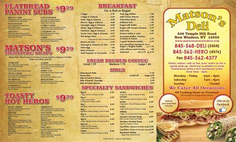 matson's deli menu  Useful 1