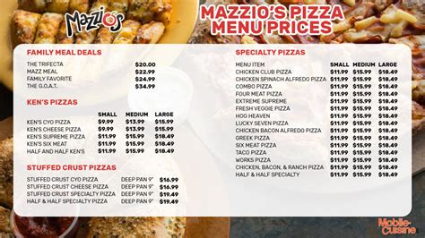 mazzio's italian eatery claremore menu  , Mazzio's Italian Eatery, Hideaway Pizza