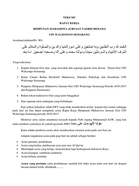mc rapat kerja  Notulen Rapat Program Kerja Kaderisasi Himpunan Mahasiswa Bahasa Inggris Universitas Tujuan