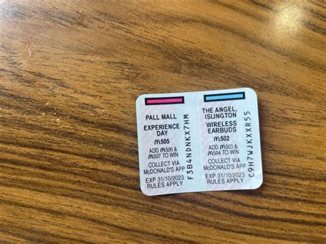 mcdonalds monopoly rare pieces 2022  Image courtesy of @chloe