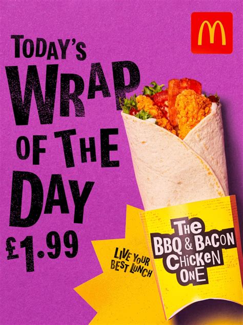 mcdonalds wrap of rhe day McDonald’s Wrap of the day Wednesday Ingredients in The Spicy Sriracha Chicken One Grilled Nutritional Summary Energy 1284 KJ (15%RI) 304 KCal (15%RI) Fat 3