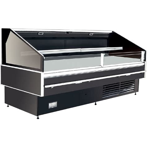 meat and seafood open multi-deck display case  This provides an open area to display your fish and seafood that can also maintain temperature for an extended period of time