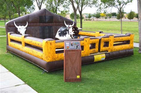 mechanical bull rental tampa  Iowa Bounce Pro has the best mechanical bull ride options and is sure to get the crowd excited! The bull is the real deal and will buck you! Mechanical bulls are recommend for older kids, teenagers, and adults