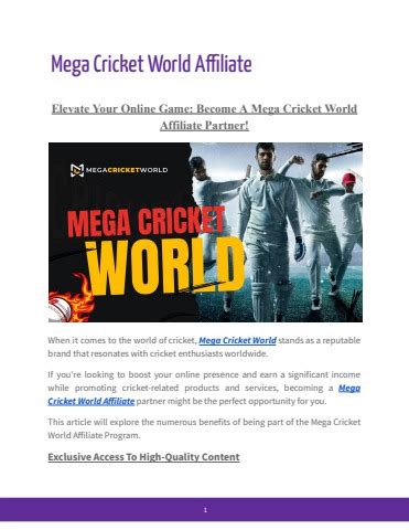 mega cricket world affiliate  About Us