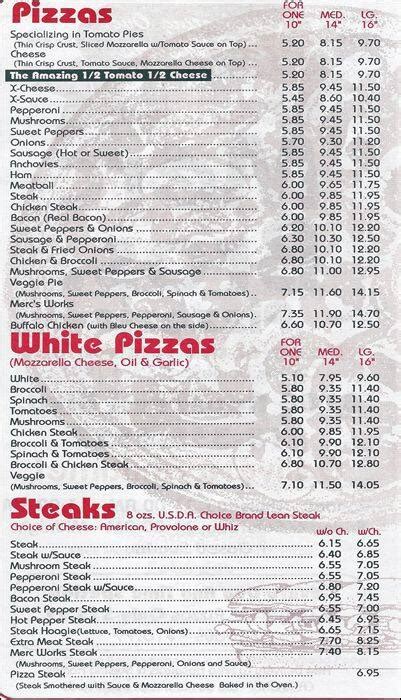 merc brothers pizzeria menu  Made with Mushrooms, Onions, Green Peppers, Herbs and Italian Marinara Sauce Over Pasta